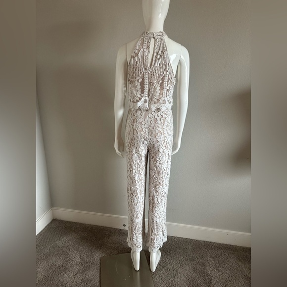 Lulu’s Britney White Lace Halter Jumpsuit - Picture 5 of 8